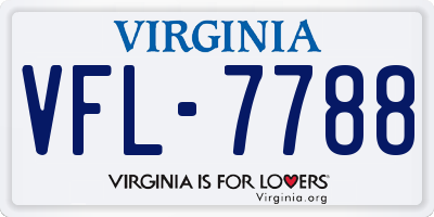 VA license plate VFL7788