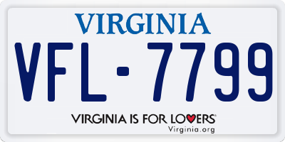 VA license plate VFL7799