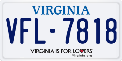 VA license plate VFL7818