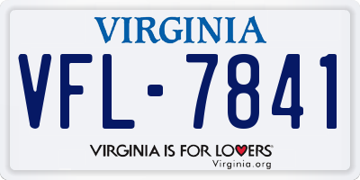 VA license plate VFL7841
