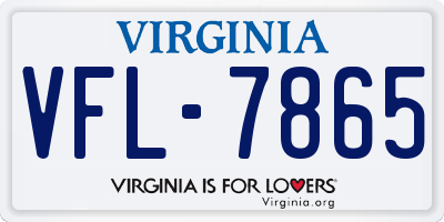 VA license plate VFL7865