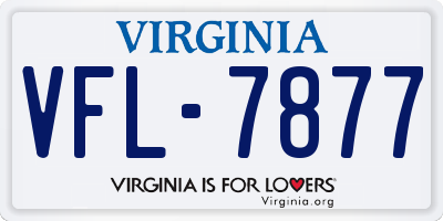 VA license plate VFL7877