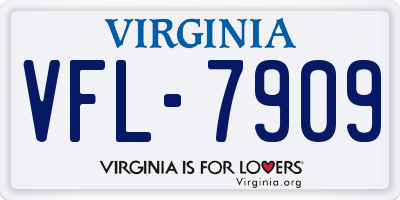VA license plate VFL7909