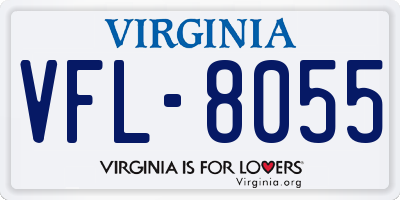 VA license plate VFL8055