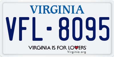 VA license plate VFL8095
