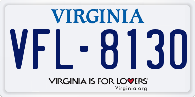 VA license plate VFL8130
