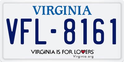 VA license plate VFL8161