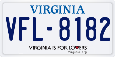 VA license plate VFL8182