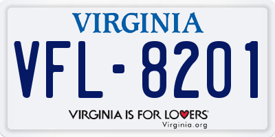 VA license plate VFL8201