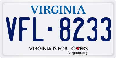 VA license plate VFL8233