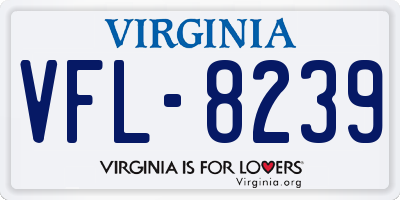 VA license plate VFL8239