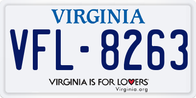 VA license plate VFL8263