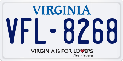 VA license plate VFL8268