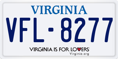 VA license plate VFL8277