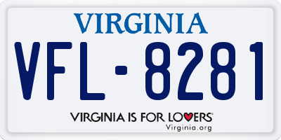 VA license plate VFL8281