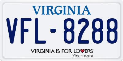 VA license plate VFL8288