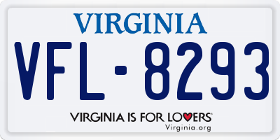 VA license plate VFL8293