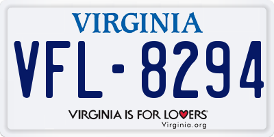 VA license plate VFL8294
