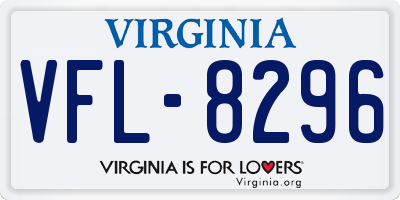 VA license plate VFL8296