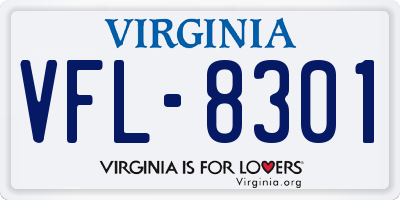 VA license plate VFL8301