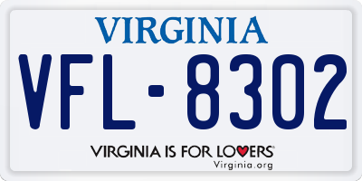 VA license plate VFL8302
