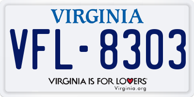 VA license plate VFL8303