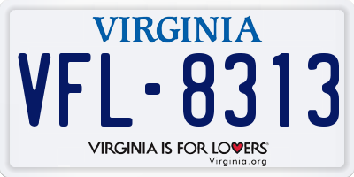 VA license plate VFL8313