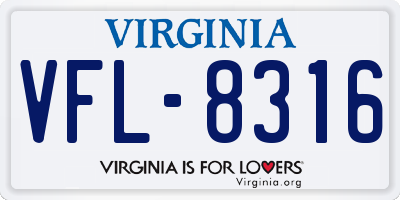 VA license plate VFL8316