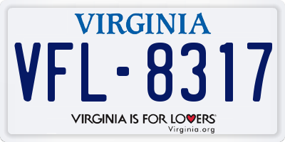 VA license plate VFL8317