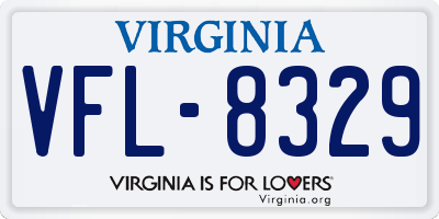 VA license plate VFL8329
