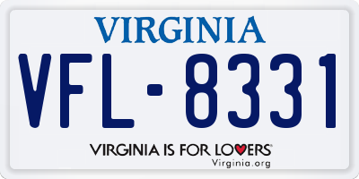 VA license plate VFL8331