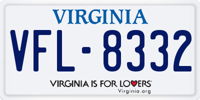 VA license plate VFL8332