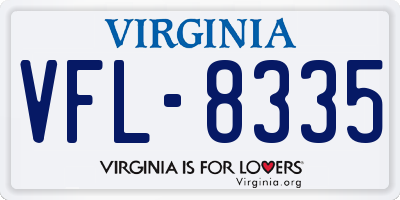 VA license plate VFL8335