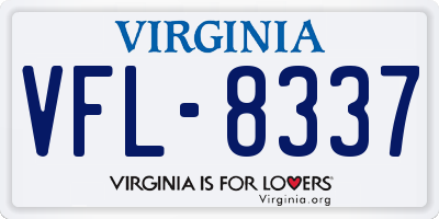 VA license plate VFL8337