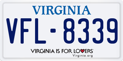 VA license plate VFL8339