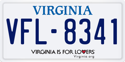 VA license plate VFL8341