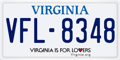 VA license plate VFL8348