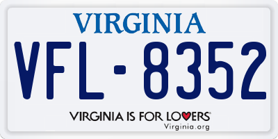 VA license plate VFL8352