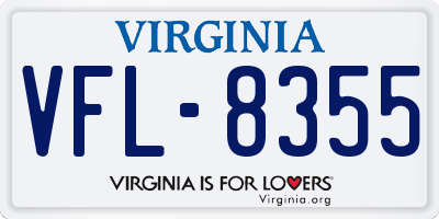 VA license plate VFL8355