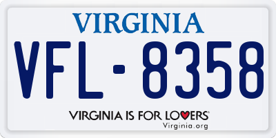 VA license plate VFL8358