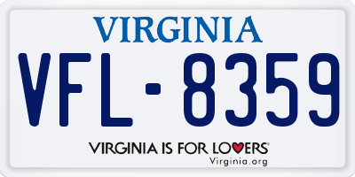 VA license plate VFL8359
