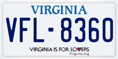 VA license plate VFL8360