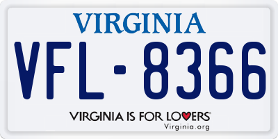 VA license plate VFL8366