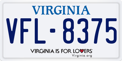 VA license plate VFL8375
