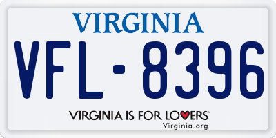 VA license plate VFL8396
