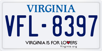 VA license plate VFL8397