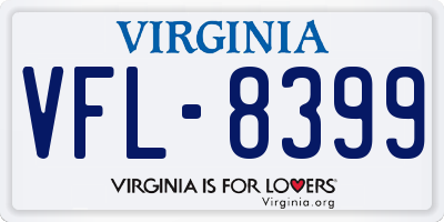 VA license plate VFL8399