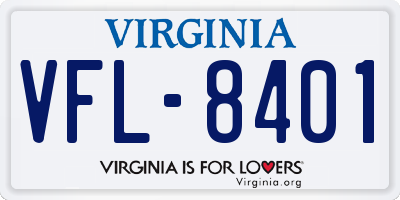 VA license plate VFL8401