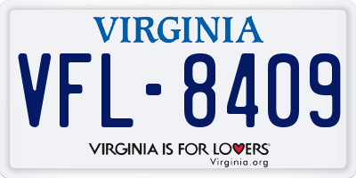 VA license plate VFL8409