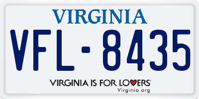 VA license plate VFL8435